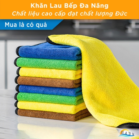 Bộ 4 Khăn Lau Bếp CCKO Siêu Thấm Hút, Không Rụng Lông, Đa Năng, 30x30cm, Nhiều Màu
