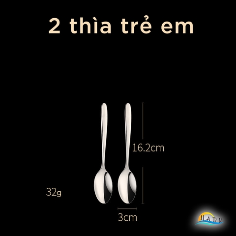 [2 Cái] Thìa Ăn Chính Inox 316L SSGP, Đúc Nguyên Khối, Kháng Khuẩn, Sang Trọng, Dài 20.5cm, Đạt Chất Lượng LFGB Đức