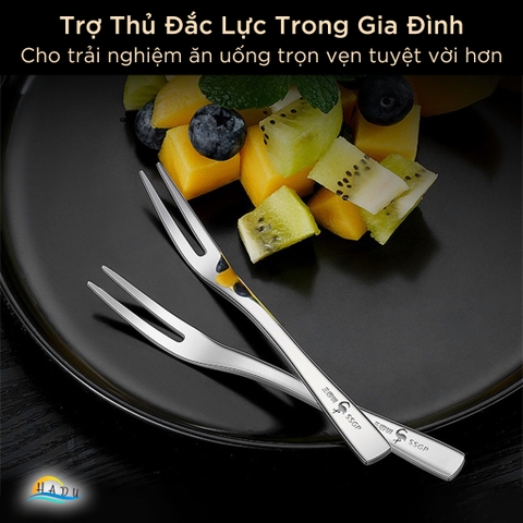 Nĩa Ăn Hoa Quả SSGP Inox 316L, Dài 12.2cm, Dày 2.5mm, Đạt Chất Lượng LFGB Đức