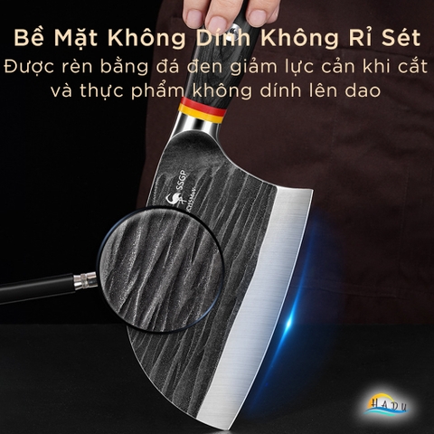 Dao Làm Bếp Cao Cấp Kiểu Nhật Bản Cán Gỗ Đạt Chất Lượng LFGB Đức SSGP