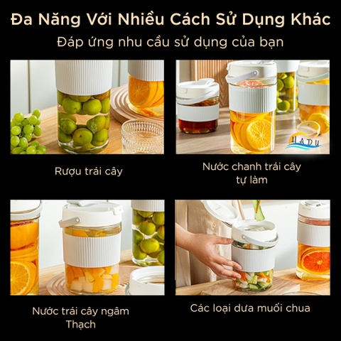 Hộp Đựng Dưa Cà Muối Chua Thủy Tinh Cao Cấp 900ml 1200ml 1600ml Đạt Chất Lượng LFGB Đức SSGP