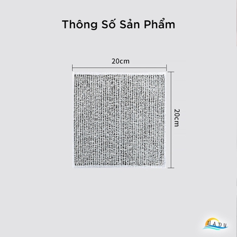 Khăn Lau Chén Đĩa Sợi Bạc Cao Cấp – Chống Dính Dầu, Sạch Nhanh, Bền Bỉ HADU