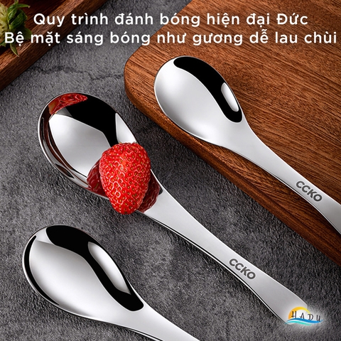 Thìa Ăn Phở Inox 304 CCKO, Đúc Nguyên Khối, Sang Trọng, Nhiều Size