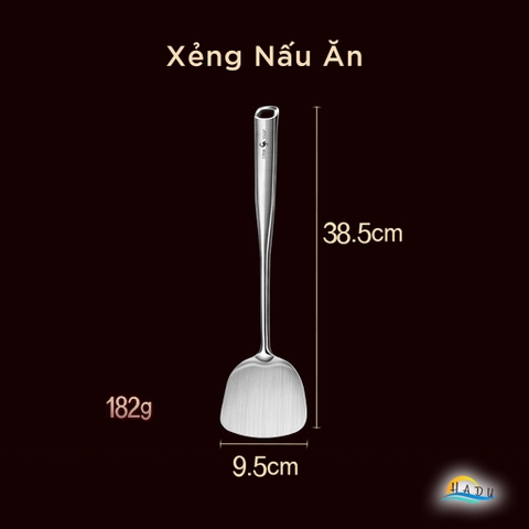 Muôi Múc Canh Inox 304 SSGP, Lòng Sâu, Tay Cầm Cách Nhiệt, Dài 34.5cm, Đạt Chất Lượng LFGB Đức