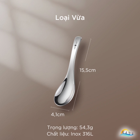 Thìa Sâu Lòng Inox 316L SSGP, Muỗng Ăn Cơm Canh Phở Dày Dặn, Sáng Bóng Cao Cấp Đạt Chất Lượng LFGB Đức