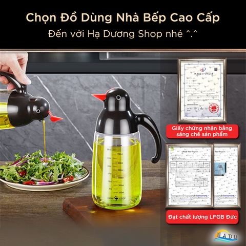 Bình Đựng Dầu Ăn Nước Mắm Thủy Tinh Đa Năng Có Vòi Cao Cấp 800ml Đạt Chất Lượng LFGB Đức SSGP