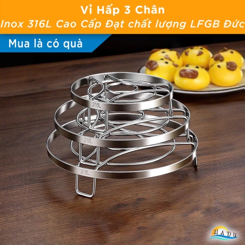 Giá Hấp Cách Thủy Inox 316L Cao Cấp SSGP, Vỉ Hấp Bánh Bao Hải Sản Đa Năng Đạt Chất Lượng LFGB Đức