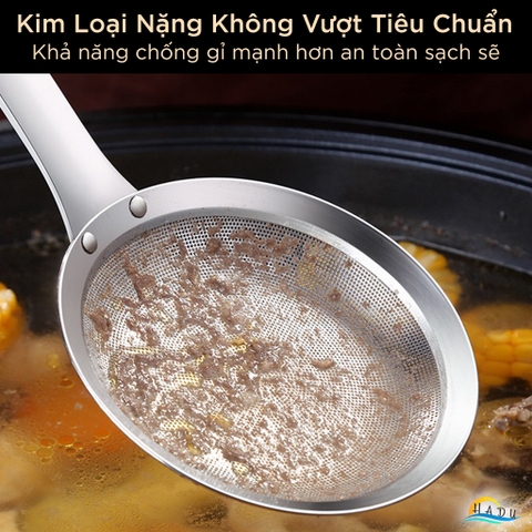 Vợt Hớt Bọt và Lọc Dầu SSGP, Inox 304, Dài 27cm, 33cm, Đạt Chất Lượng LFGB Đức