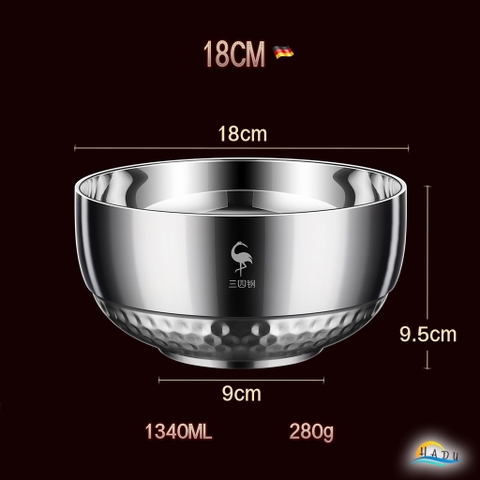 Bát Tô Inox 304 Cao Cấp – Chống Va Đập, Cách Nhiệt, Sáng Bóng Sang Trọng, Đạt Tiêu Chuẩn LFGB Đức SSGP