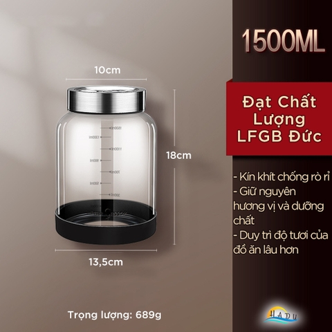 Hũ Thủy Tinh Muối Dưa SSGP, Có Van Xả Khí, Nắp Inox 304, Đạt Chất Lượng LFGB Đức