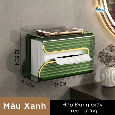Hộp Đựng Khăn Giấy Treo Tường CCKO, Có Khay Đựng Đồ, Nhựa PET, Dán Tường, Nhiều Màu