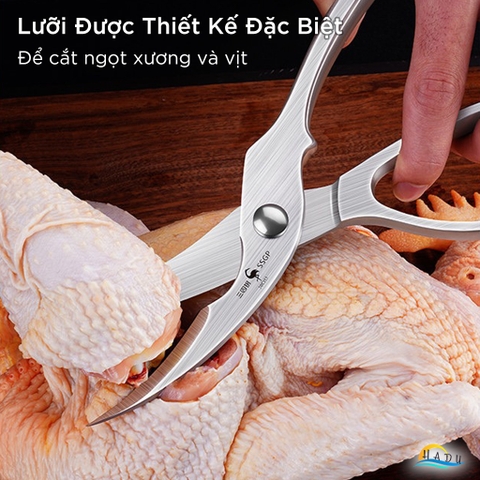 Kéo Cắt Gà Trợ Lực Nhà Bếp Cao Cấp SSGP, Kéo Cắt Thực Phẩm Cộng Lực Không Gỉ Đạt Chất Lượng LFGB Đức