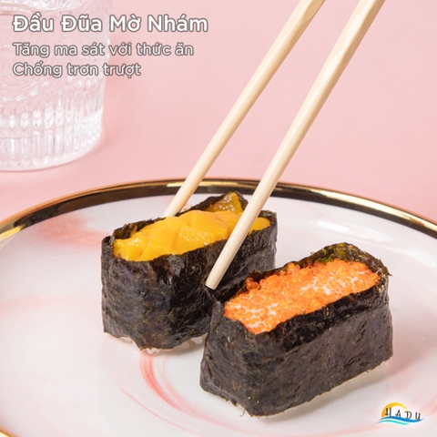 Bộ 5 Đôi Đũa Sợi Thủy Tinh HADU Họa Tiết Hoa Anh Đào, Chống Trơn, Chống Mốc, 24.3cm, Nhiều Màu