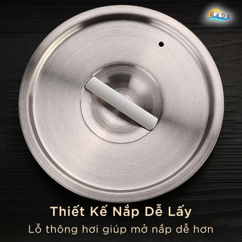 Tô Trộn Inox 304 SSGP 1.3L, Có Nắp Đậy Kín, Đường Kính 20cm, Dùng Trộn Bột, Bảo Quản, Đạt Chất Lượng LFGB Đức