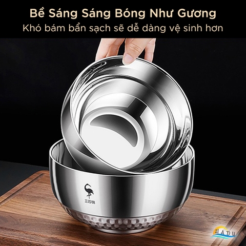 Bát Tô Inox 304 Cao Cấp – Chống Va Đập, Cách Nhiệt, Sáng Bóng Sang Trọng, Đạt Tiêu Chuẩn LFGB Đức SSGP