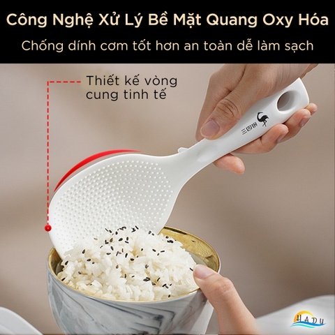 Muôi Múc Cơm Silicon Chịu Nhiệt Cao Cấp SSGP, Muôi Xới Cơm Chống Dính Đạt Chất Lượng LFGB Đức