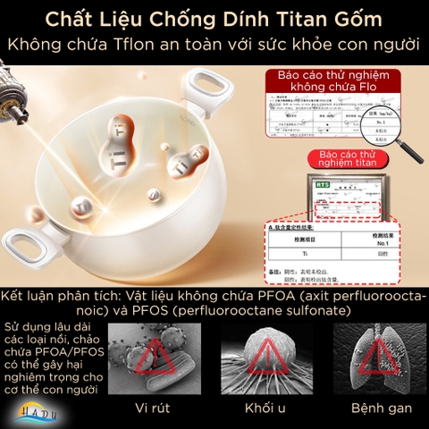 Nồi Chống Dính Bếp Từ SSGP Titan Gốm, 20cm 24cm 26cm, Không Teflon, Đạt Chất Lượng LFGB Đức