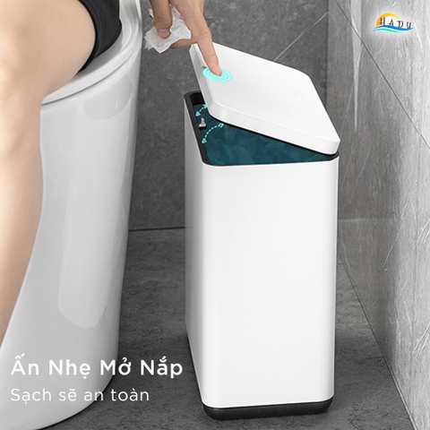 Thùng Rác Inox Chữ Nhật Hẹp CCKO 8L, Khử Mùi Bằng Than Hoạt Tính, Nhiều Màu