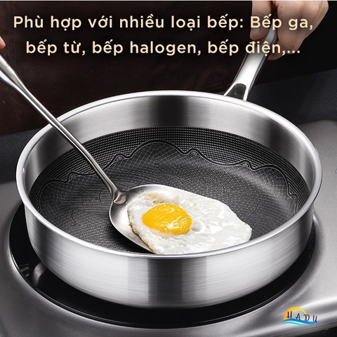 Chảo Chống Dính Lòng Sâu Bếp Từ SSGP 26cm, Thân Inox 316, Phủ Dupont Mỹ, Đáy 5 Lớp, Đạt Chất Lượng LFGB Đức