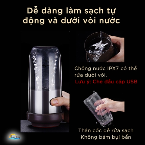 Máy Xay Sinh Tố Cầm Tay Mini – Động Cơ Mạnh Mẽ, Pin 2400mAh, Ly Thủy Tinh Borosilicat Cao Cấp, An Toàn LFGB Đức SSGP