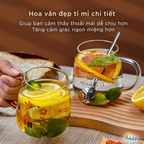 Cốc Thủy Tinh Chịu Nhiệt CCKO 350ml, Dùng Được Trên Bếp Ga, Lò Vi Sóng, Borosilicate, Nhiều Màu