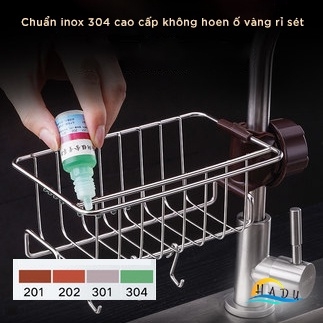 Giá Để Đồ Rửa Bát Có Móc Treo Inox Mẫu Mới Cao Cấp Đạt Chất Lượng Đức SSGP