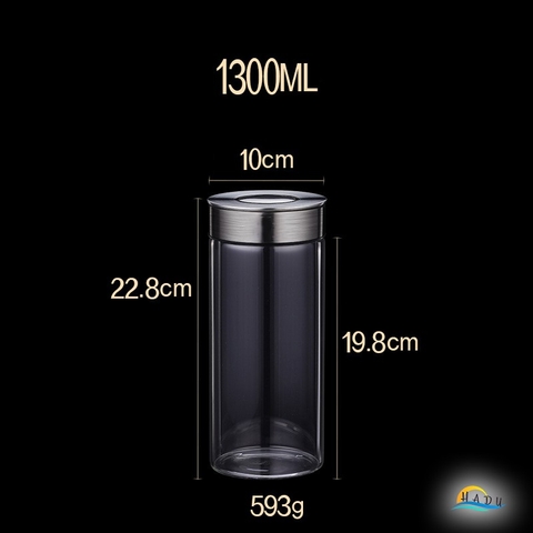 Hộp Đựng Trà Cafe Đồ Khô Và Ngũ Cốc Thủy Tinh Có Nắp Inox Cao Cấp Đạt Chất Lượng Đức SSGP