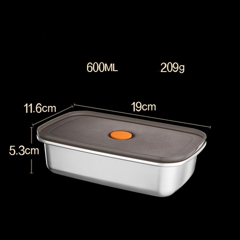 Hộp Bảo Quản Tủ Lạnh Inox 304 SSGP, Nắp Silicone Kín Khí, Chống Rò Rỉ, Đạt Chất Lượng LFGB Đức