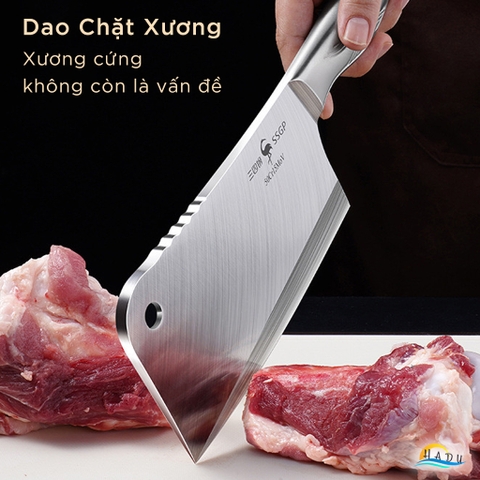 Bộ 2 Dao Bếp SSGP Thép Đức 1.4116, Gồm Dao Chặt và Dao Thái, Độ Cứng 58HRC, Đạt Chất Lượng LFGB Đức