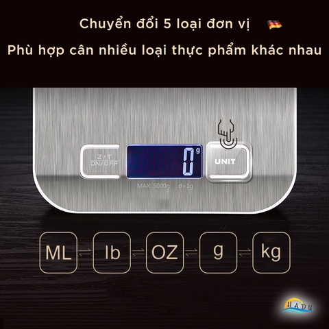 Cân Tiểu Ly Điện Tử Inox 304 Cao Cấp – Cân Chính Xác Từng Gram, Màn Hình Sắc Nét, Hỗ Trợ 5 Đơn Vị Đo SSGP