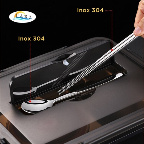 Hộp Đựng Cơm Văn Phòng 4 Tầng Cao Cấp – Giữ Nhiệt, Nhựa PP + Inox 304 An Toàn, Tiện Lợi Mang Đi SSGP