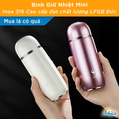 Bình Giữ Nhiệt Mini Inox 316 Cao Cấp 170ml – Thiết Kế Nhỏ Gọn, Giữ Nhiệt Lâu, Chống Rò Rỉ, Tiện Lợi Mang Đi SSGP