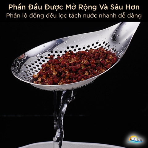 Muôi Múc Canh Inox 304 SSGP, Lòng Sâu, Tay Cầm Rộng Chống Trượt, Đạt Chất Lượng LFGB Đức