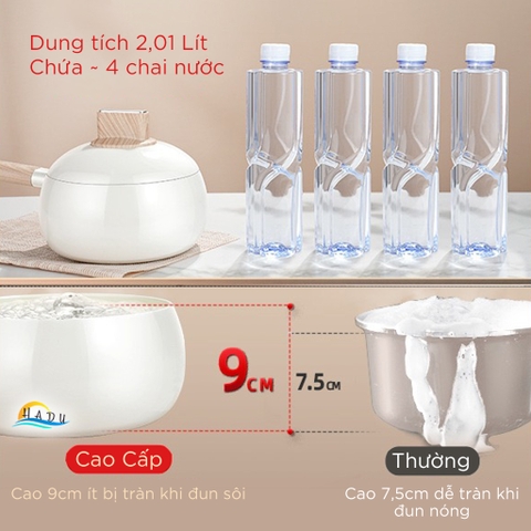 Nồi Chống Dính Mini 16cm – Ceramic Cao Cấp, Hợp Kim Nhôm, Kháng Khuẩn 99.99%, Dùng Cho Mọi Loại Bếp SSGP