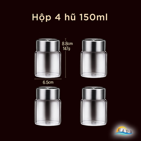 Hũ Chưng Yến Thủy Tinh Borosilicate SSGP, Nắp Inox 304 Kín Hơi, Chịu Nhiệt 300°C, Đạt Chất Lượng LFGB Đức