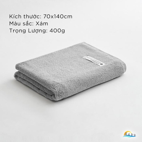 Khăn Tắm Cotton HADU Kháng Khuẩn, Siêu Mềm Mại, Thấm Hút Tốt, 70x140cm, Nhiều Màu