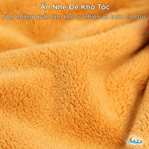 Mũ Trùm Đầu Thấm Nước Cao Cấp – Polyester Cotton San Hô Lông Cừu, Chăm Sóc Tóc, Thấm Nước 280g/m2, Bảo Vệ Tóc Hiệu Quả HADU