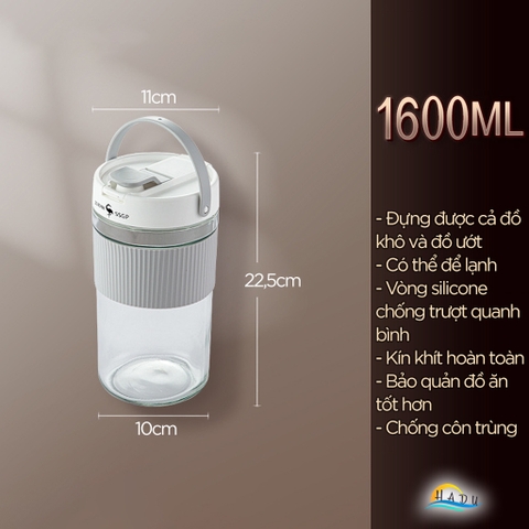 Hộp Đựng Dưa Cà Muối Chua Thủy Tinh Cao Cấp 900ml 1200ml 1600ml Đạt Chất Lượng LFGB Đức SSGP