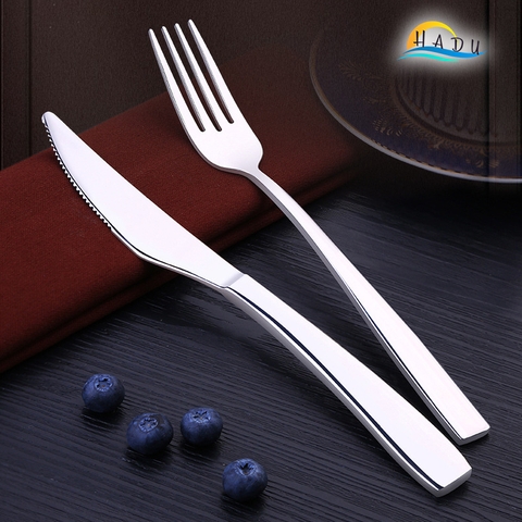 Bộ 2 Món Dao Dĩa Ăn Bít Tết SSGP, Inox 304, Thiết Kế Kiểu Nhà Hàng, Cán Dày, Đạt Chất Lượng LFGB Đức