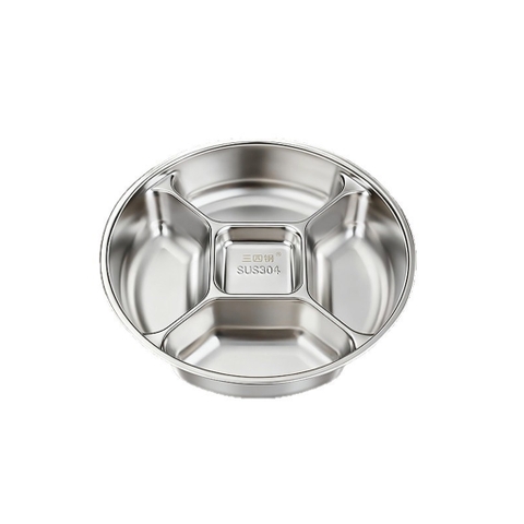Khay Inox 304 Chia 5 Ngăn Cao Cấp SSGP, Đĩa Đựng Gia Vị Chuẩn Bị Nguyên Liệu Nấu Ăn Đạt Chất Lượng LFGB Đức