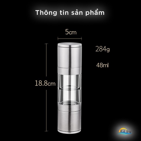 Dụng Cụ Lọ Cối Xay Tiêu Cầm Tay Inox Thủy Tinh Cao Cấp Đạt Chất Lượng Đức SSGP