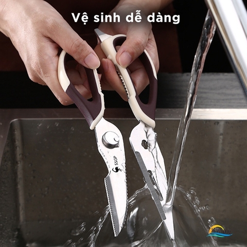 Kéo Nhà Bếp Đa Năng SSGP, Inox 304, Cắt Gà, Cắt Xương, Mở Nắp Chai, Dài 23cm, Đạt Chất Lượng LFGB Đức