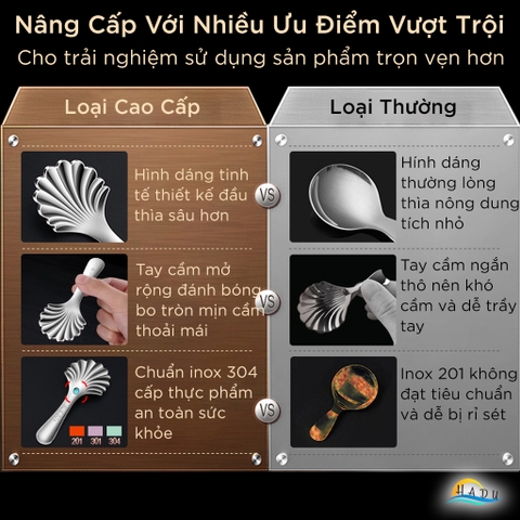 Thìa Múc Inox 304 Cao Cấp – Đầu Sâu, Tay Cầm Thoải Mái, Đa Năng Dùng Múc Trà, Sữa Bột, Bánh, Thạch SSGP