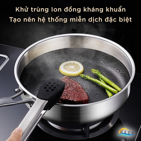 Chảo Chống Dính Lòng Sâu Bếp Từ SSGP 26cm, Thân Inox 316, Phủ Dupont Mỹ, Đáy 5 Lớp, Đạt Chất Lượng LFGB Đức