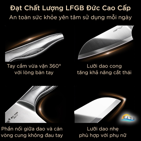 Dao Thái Thịt SSGP Thép 30Cr13, Siêu Sắc, Đạt Chất Lượng LFGB Đức