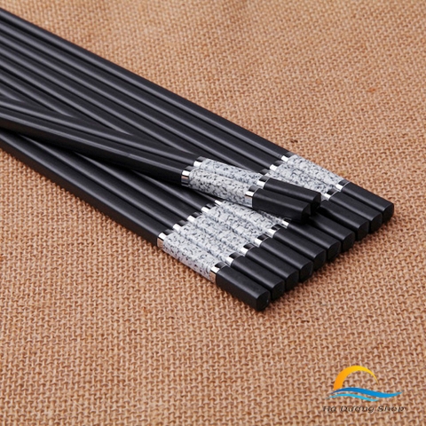 Bộ 10 Đôi Đũa Sợi Thủy Tinh HADU, Họa Tiết Vân Đá Cẩm Thạch, Chống Trơn, Chịu Nhiệt, Dài 27cm