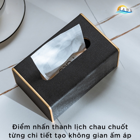 Hộp Đựng Khăn Giấy Bọc Da CCKO, Để Bàn Sang Trọng, Đáy Nam Châm, Nhiều Màu