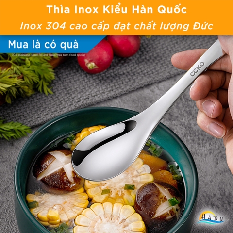 Thìa Ăn Phở Inox 304 CCKO, Đúc Nguyên Khối, Sang Trọng, Nhiều Size