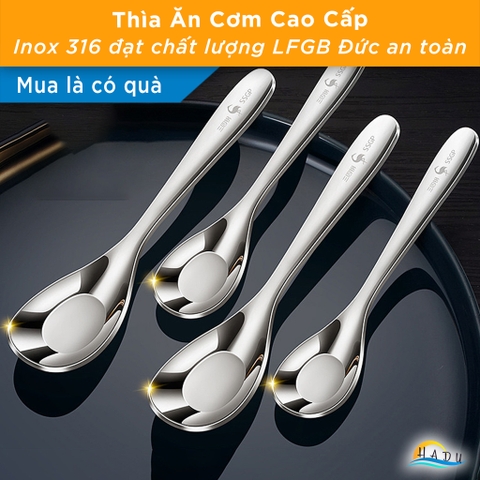 Thìa Phục Vụ Đa Năng SSGP, Inox 316L, Đầu Sâu, Kháng Khuẩn, Đạt Chất Lượng LFGB Đức