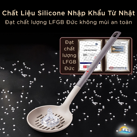 Xẻng Xào Nấu Silicone SSGP, Lõi Thép, Không Trầy Xước Nồi, Dài 38cm, Đạt Chất Lượng LFGB Đức